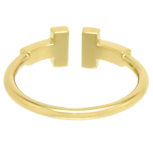 Authentic 18k Gold Diamond T Wire Ring - Picture 3 of 4